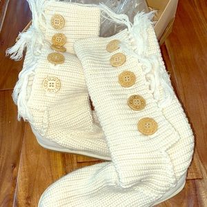 White UGG Australia with Fringe Cardy
